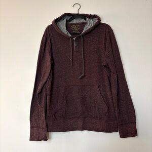 American Eagle Outfitters Burgundy Hooded Henley Pullover Sweatshirt Mens (M)